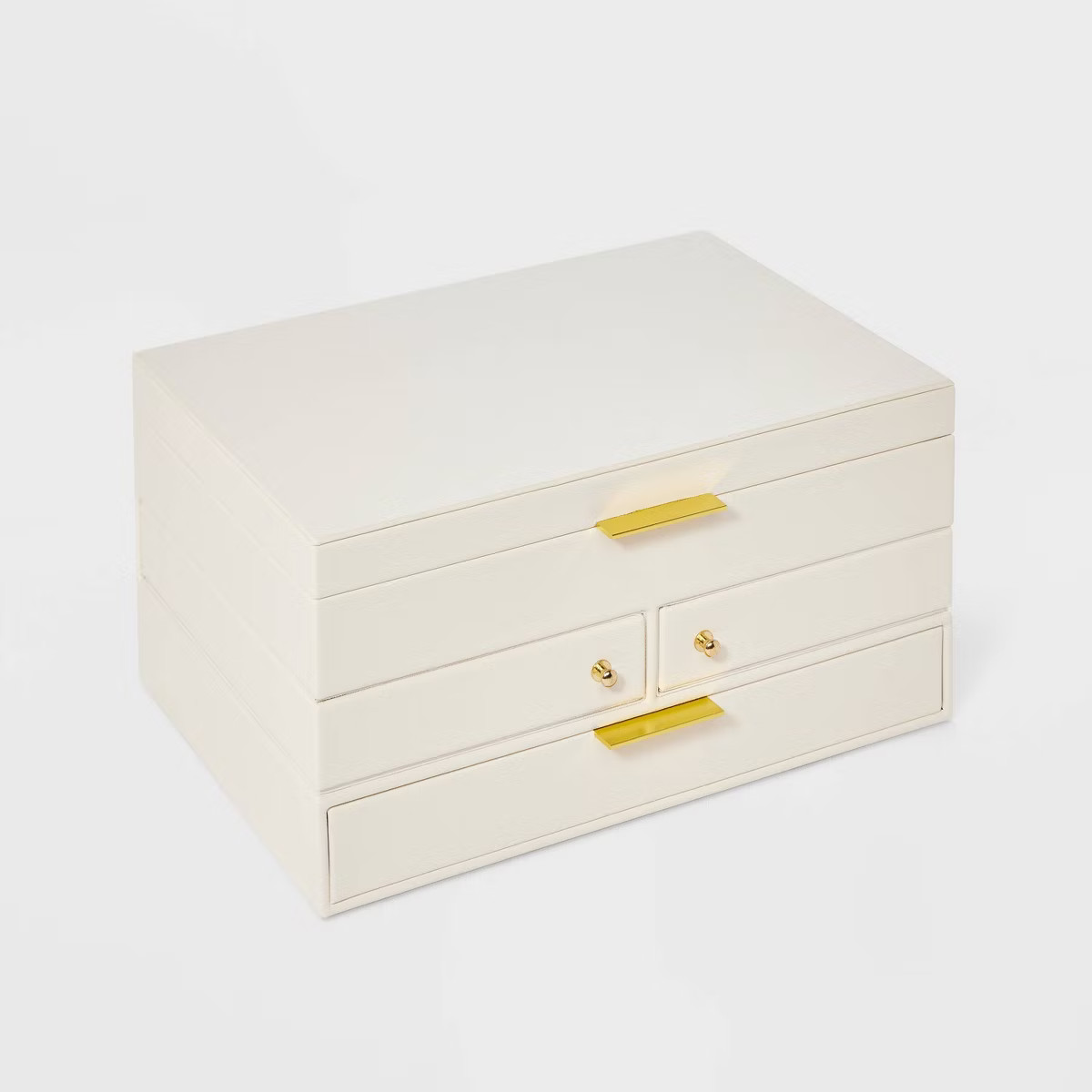 Three Drawer Side Swivel Jewelry Organizer - A New Day™ Cream: MDF Storage Box, 18+ Years | Target