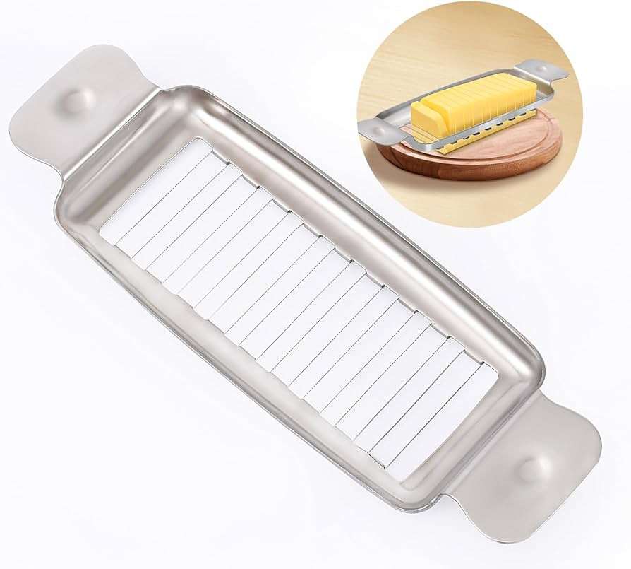 Upgrade Butter & Cheese Slicer, Stainless Steel Multipurpose Cheese Slicer Food Cutter, Ergonomic... | Amazon (US)
