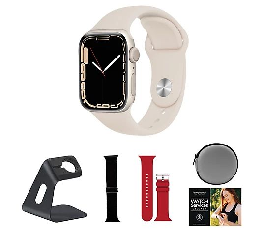 Apple Watch Series 7 45mm GPS Smartwatch with Accessories - QVC.com | QVC