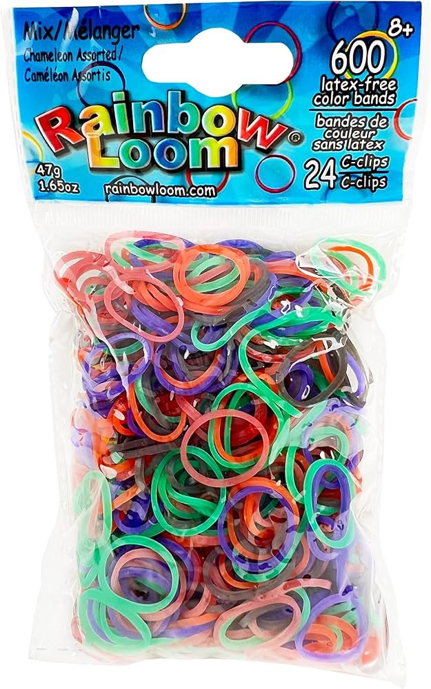 Rainbow Loom® Jelly Collection: Chameleon Mix Rubber Bands with 24 C-Clips (600 Count) | Amazon (US)