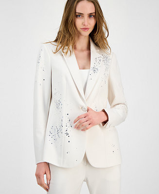 Anne Klein Women's Embellished One-Button Jacket - Macy's | Macy's