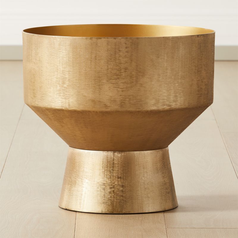 Bast Brass Floor Planter LargeCB2 Exclusive In stock and ready to ship. ZIP Code 97201Change Zip... | CB2