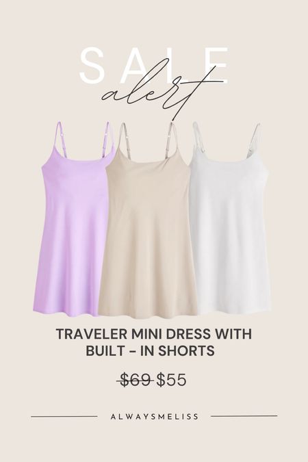 Abercrombie sale - 20% off dresses!! Traveler mini dress with shorts, skort dress, activewear

#LTKtravel #LTKsalealert #LTKunder100
