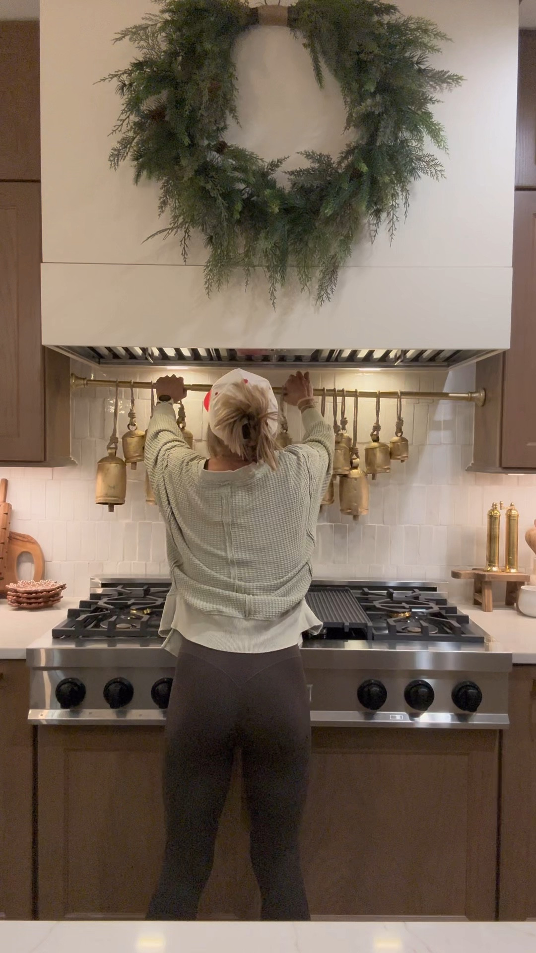 The cutest bell bar🔔🎄🎅🏼 I actually purchased the Amazon version of this but wanted to hang it here, so I substituted a gold shower rod so I didn’t have to drill any holes! So many variations you could do 🫶🏼 

Amazon home / holidays / decor / seasonal / Christmas / bells / kitchen decor / home inspo / Holley Gabrielle 

#LTKHome #LTKWatchNow #LTKHoliday