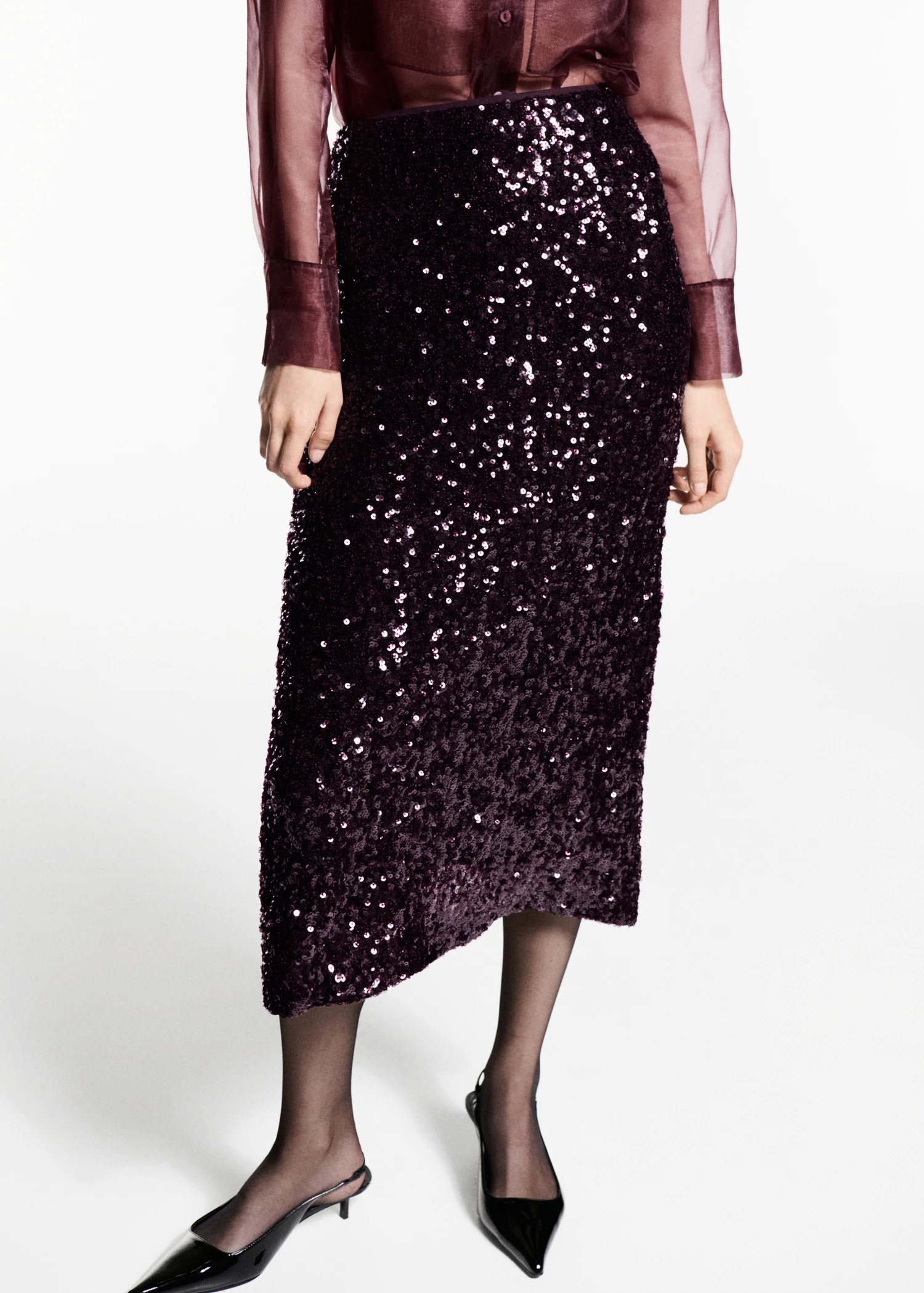 Sequin midi skirt - Women | MANGO USA | Mango (US/MX/AU)