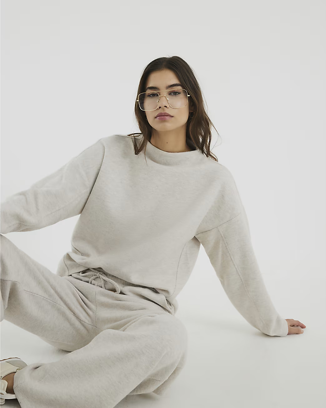 Beige Long Sleeve Cosy Top | River Island UK & IE