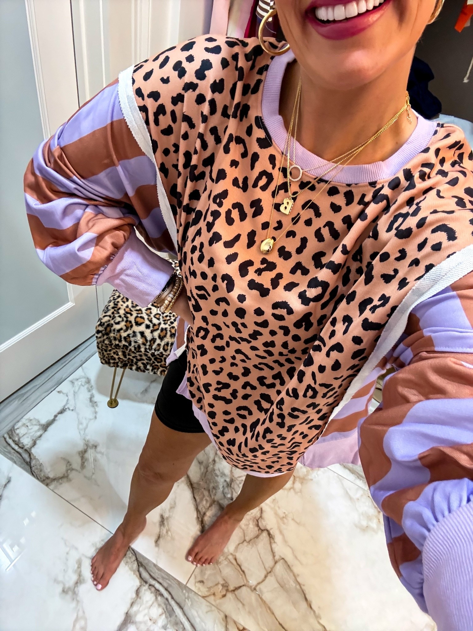 Found the cutest leopard tunic pullover on Amazon - got an XL