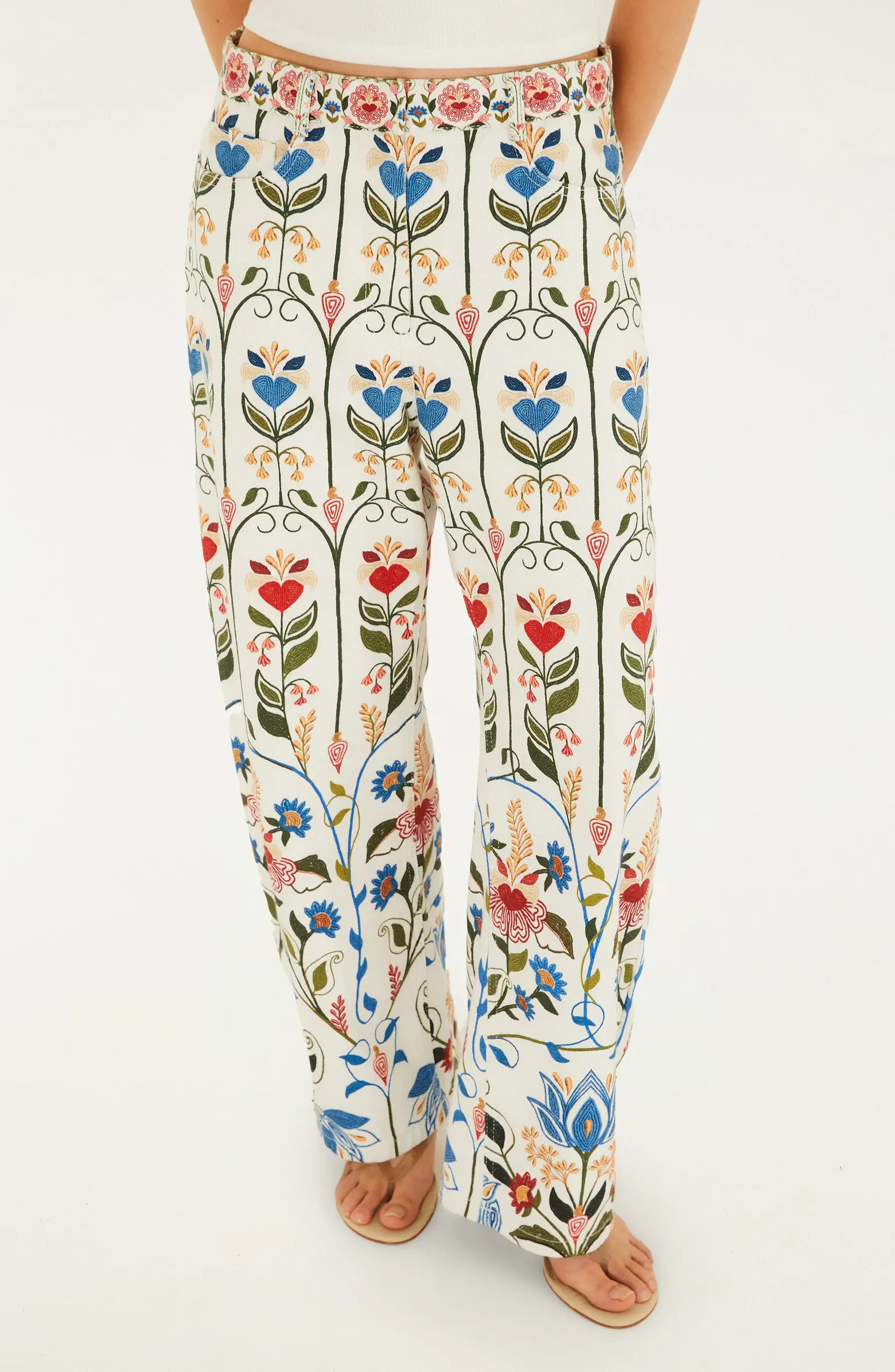 FARM Rio Fraga Print Belted Tapered Pants | Nordstrom | Nordstrom