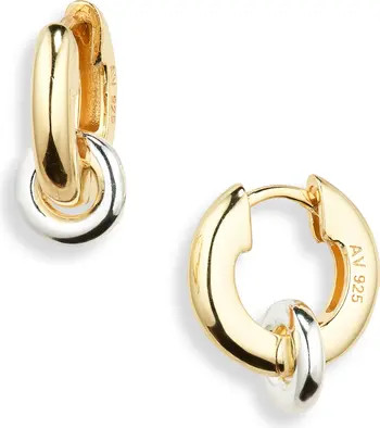 Argento Vivo Sterling Silver Two-Tone Interlock Hoop Earrings | Nordstrom | Nordstrom