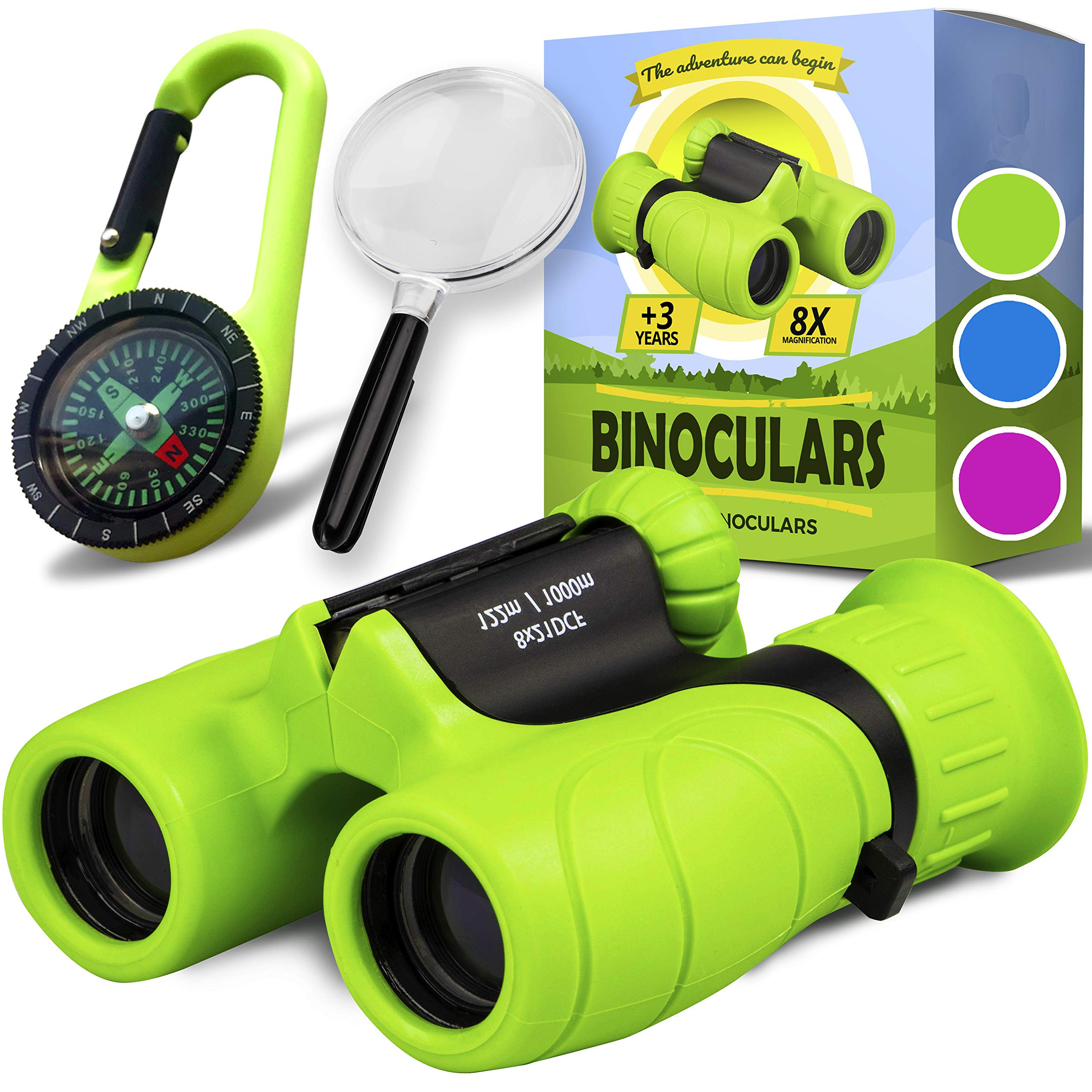 Binoculars for Kids, Set with Magnifying Glass & Compass - Easter Toys, Kids Binoculars for Boys ... | Amazon (US)