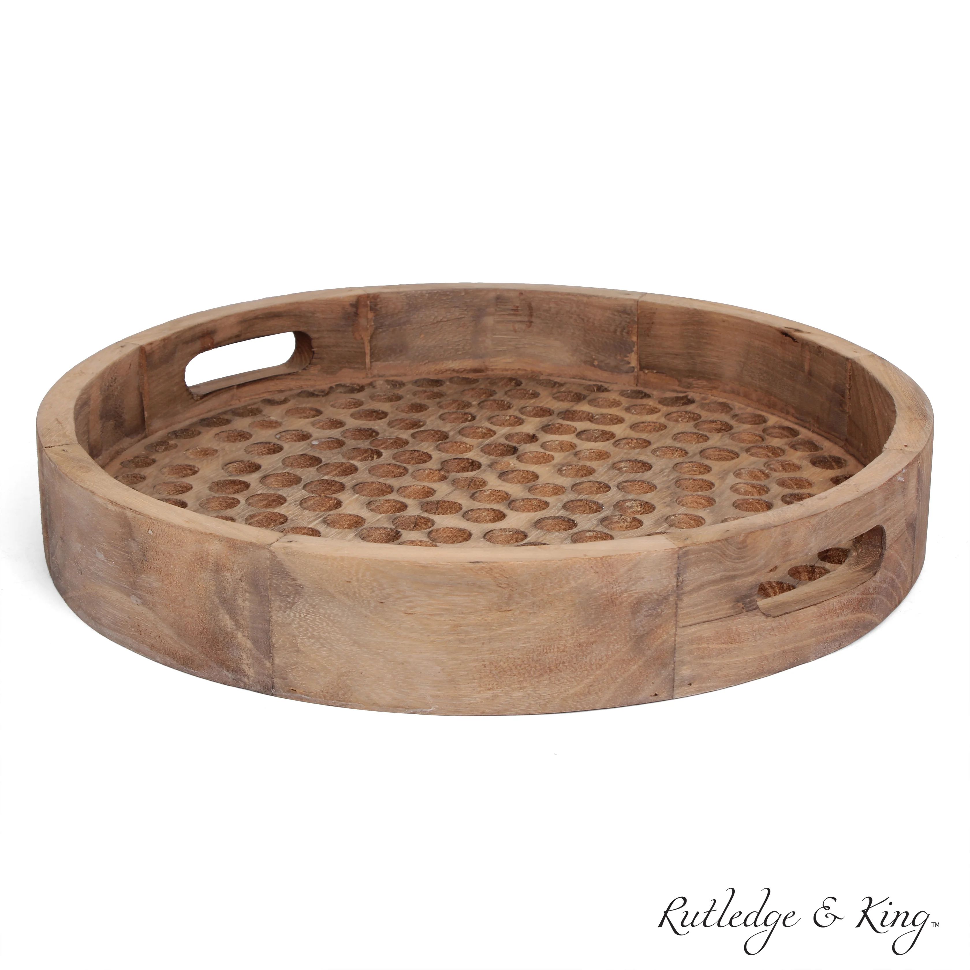 Rutledge & King Brighton Serving Tray - Ottoman Tray/Decorative Tray - Coffee Table Tray/Round Wo... | Walmart (US)