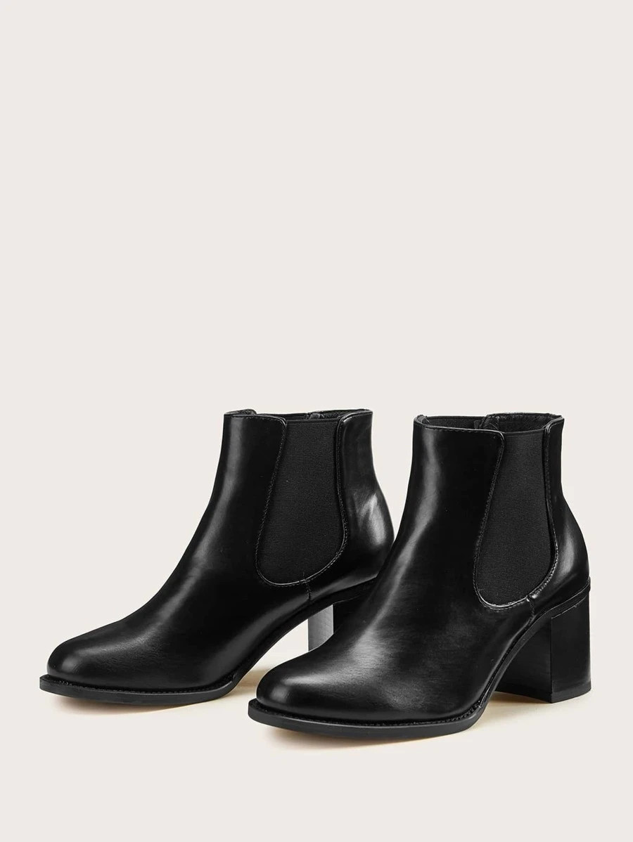 Side Zip Chunky Heeled Chelsea Boots | SHEIN