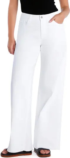 Happy Shaggy High Waist Raw Hem Wide Leg Jeans | Nordstrom