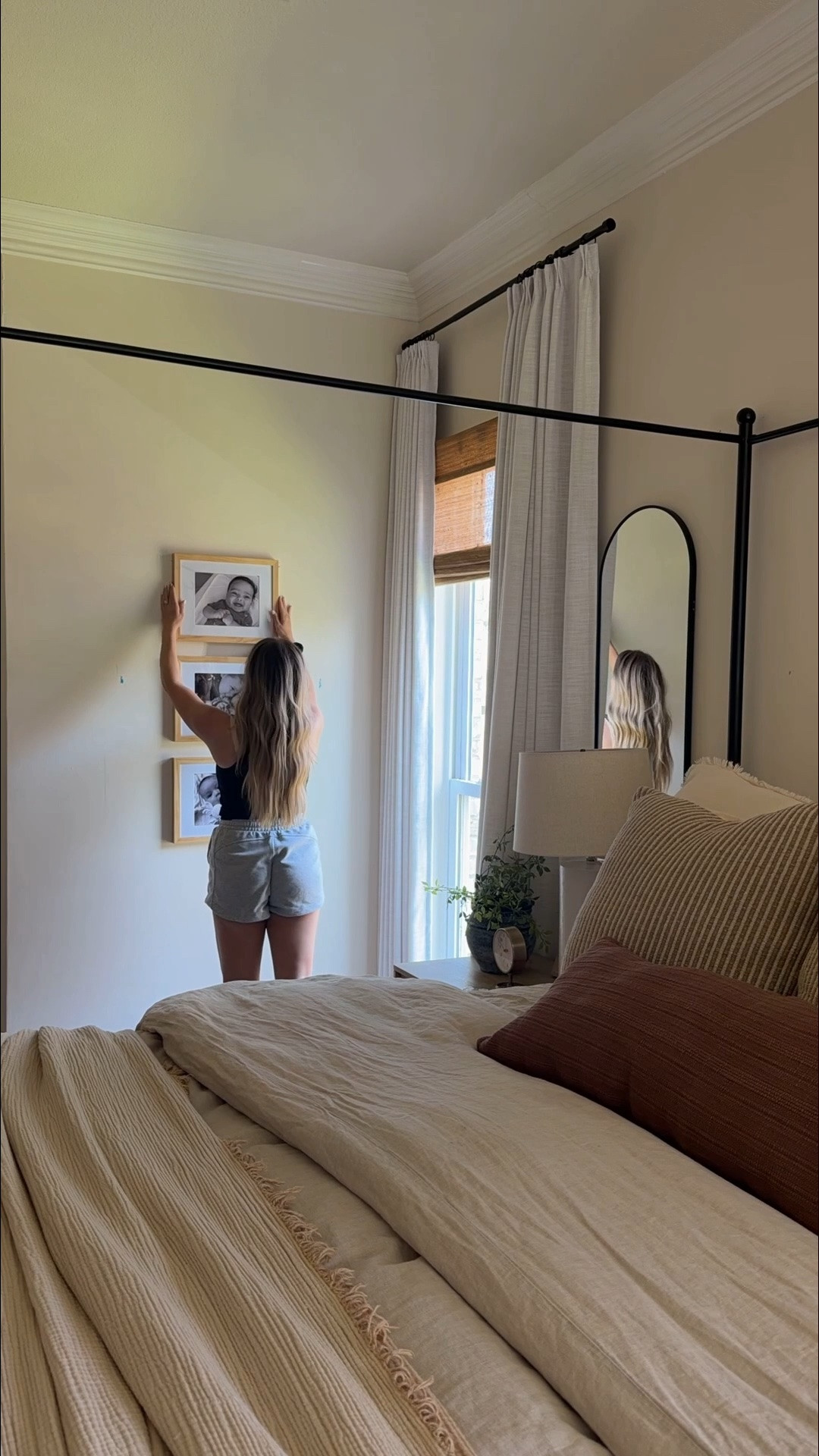Trying out the start of a bedroom gallery wall — couldn’t do it without my handy @frameologynyc template and frames! My second template wall I’ve hung from them - takes away ALL the measuring! Frames come preprinted with your photos too which I love 🤎 #ad

#LTKHome