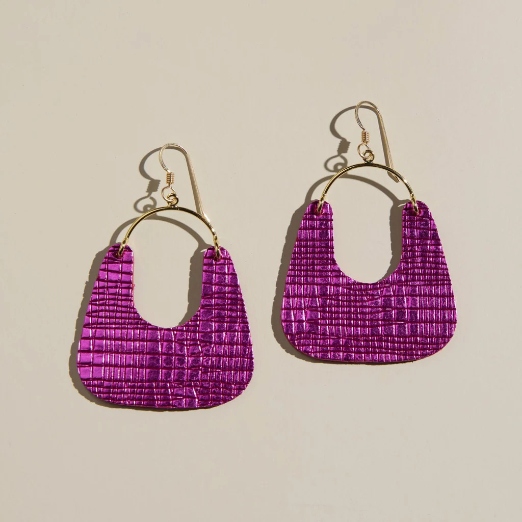 Gilded Fuchsia Noras | Nickel and Suede