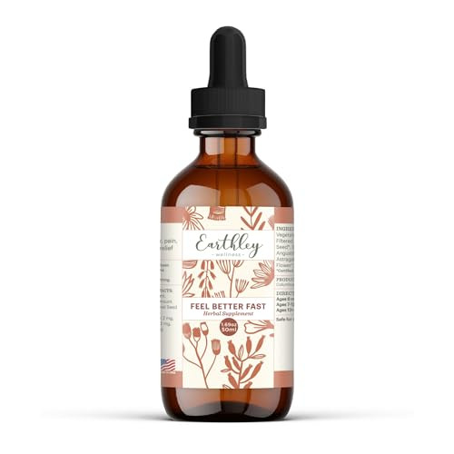 Earthley Wellness Feel Better Fast, Echinacea Root, Fennel, Astragalus Root, Elder Flower and Cinnamon, New Size (1.69 oz) | Amazon (US)