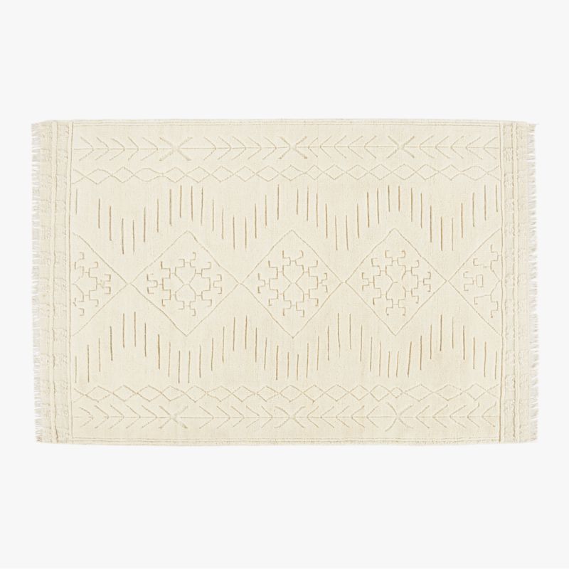 Noa Gabbeh Hand-Knotted Ivory Area Rug 5'x8' + Reviews | CB2 | CB2