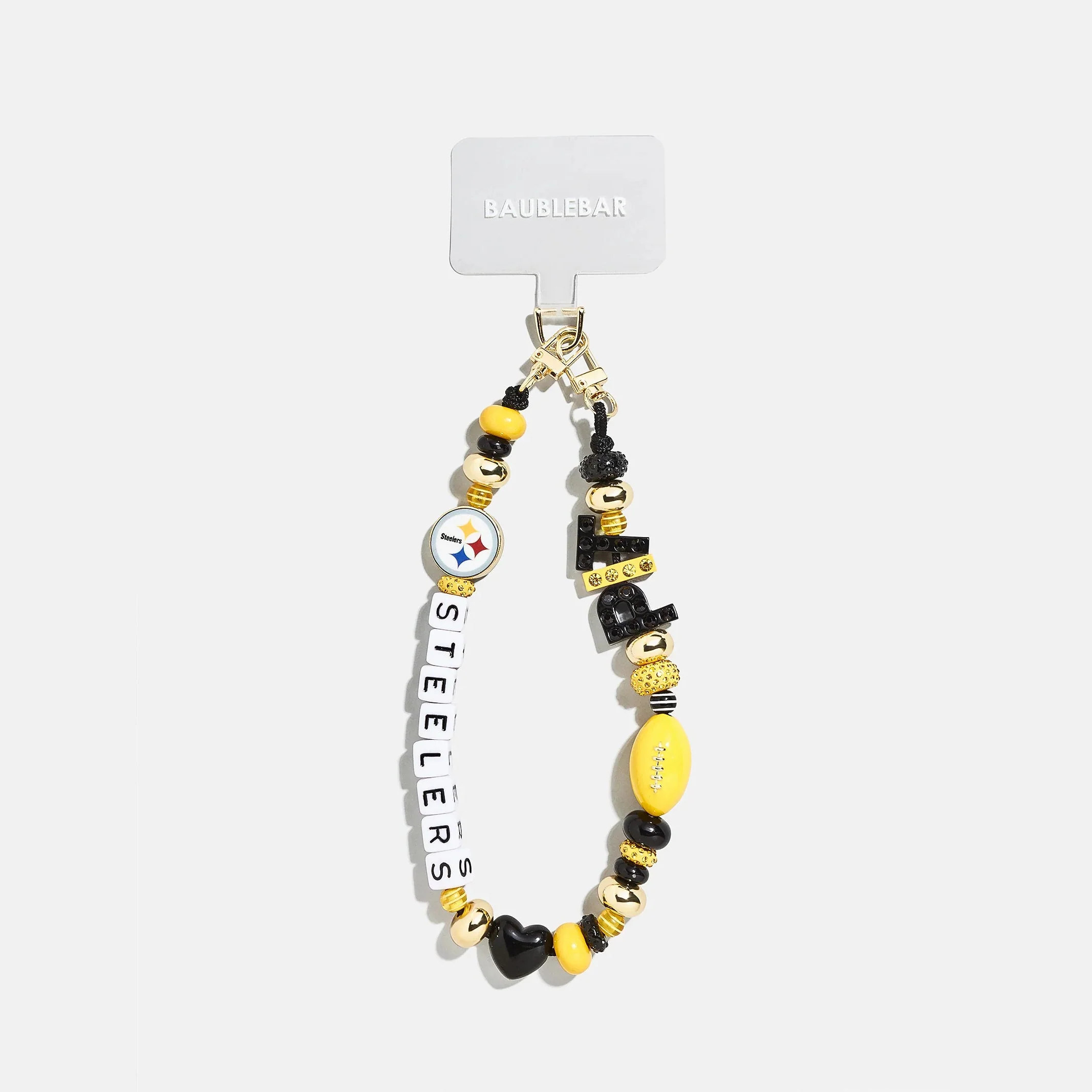NFL Beaded Phone Charm - Pittsburgh Steelers | BaubleBar