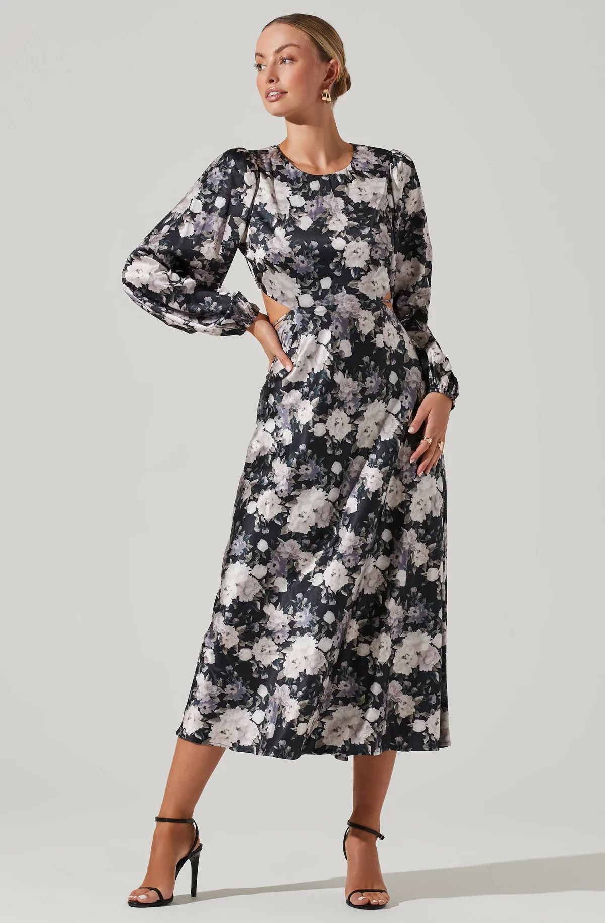 Quinn Floral Cutout Midi Dress | ASTR The Label (US)