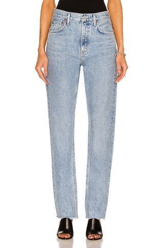 AGOLDE Cherie High Rise Straight Jeans in Blue | FWRD 