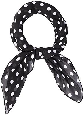 MissShorthair 50s Chiffon Scarf Sheer Square Neck Head Scarf for Women | Amazon (US)