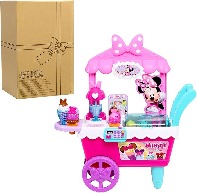 Disney Junior Minnie Mouse Sweets & Treats Ice Cream Cart with Sounds and Phrases, 40-pieces, Pre... | Amazon (US)