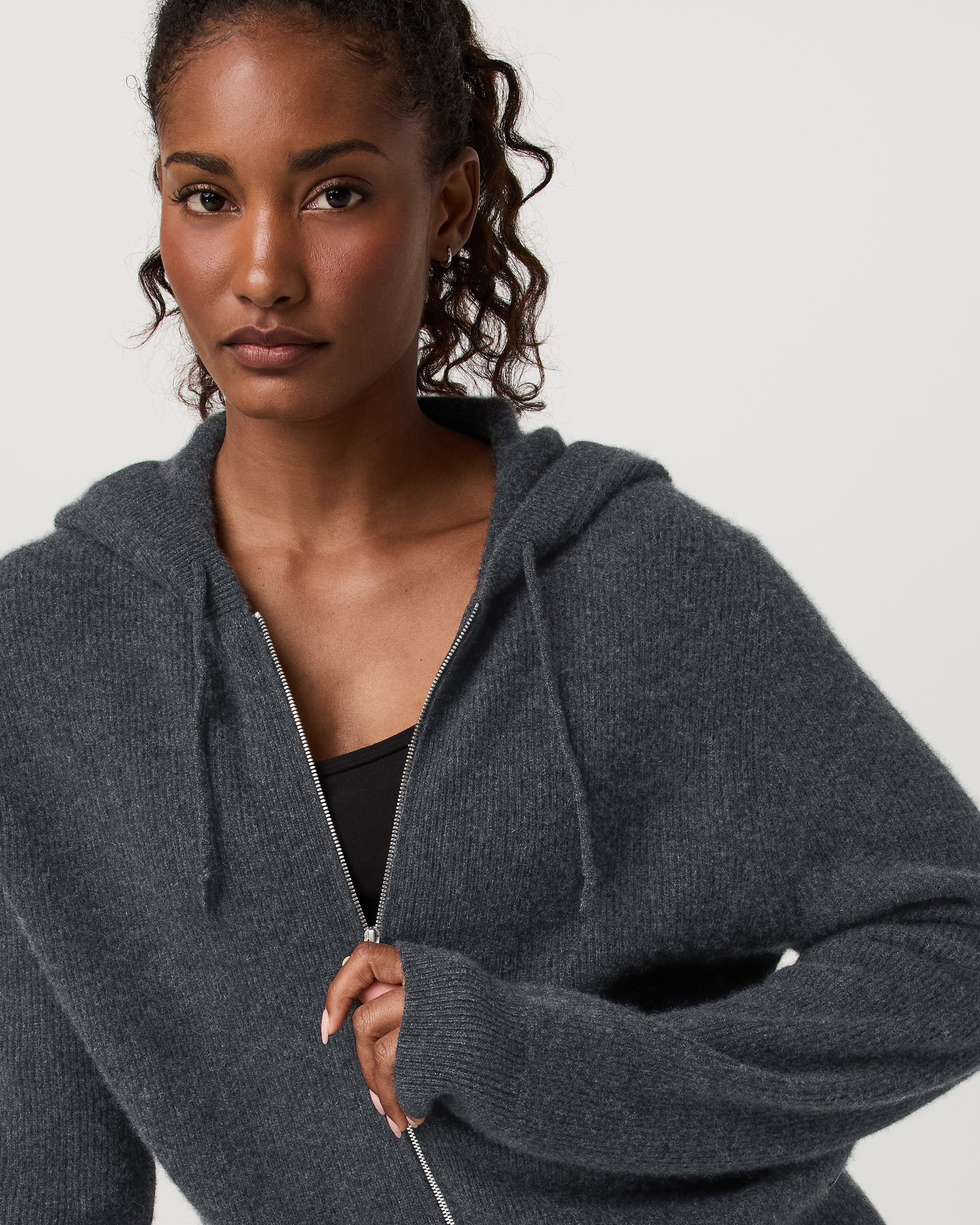 Émilie Full Zip Cashmere Rib Hoodie | Vuori Clothing (US & Canada)