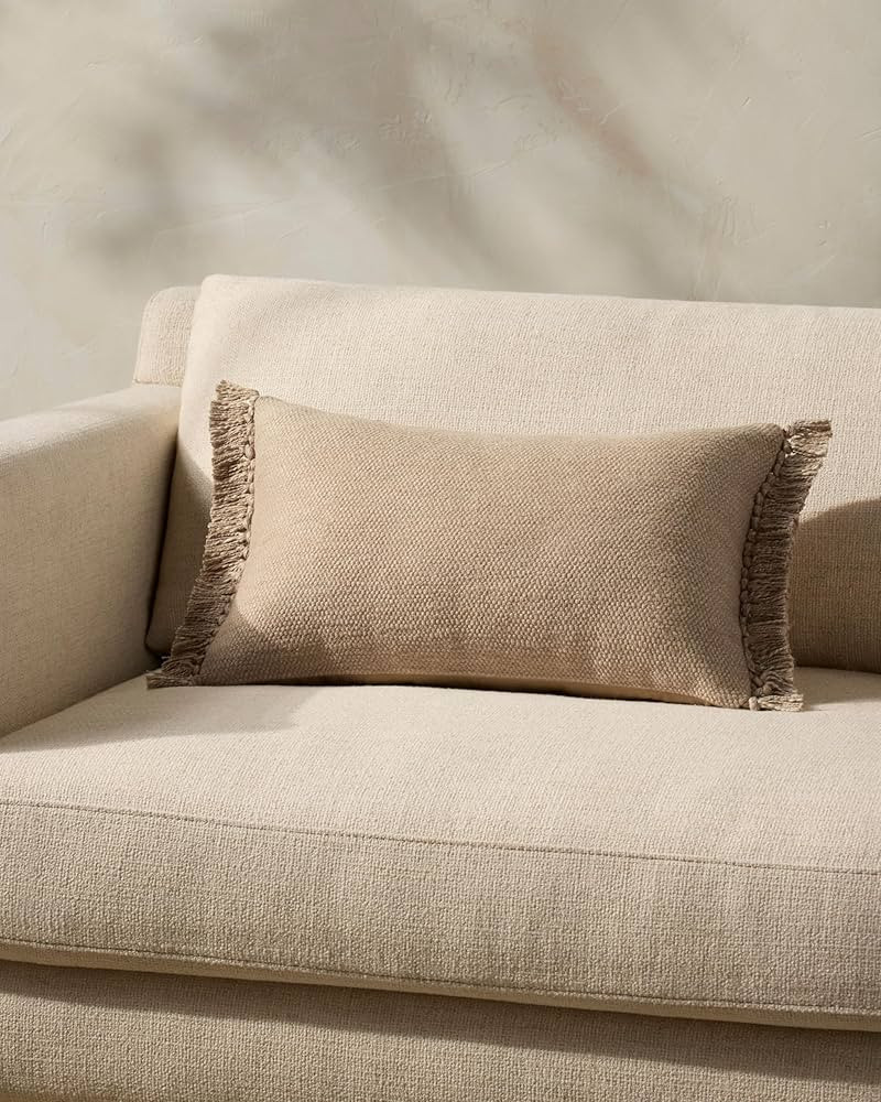 Loloi Magnolia Home by Joanna Gaines Jett Collection PMH0063 Beige 13'' x 21'' Cover Only Pillow | Amazon (US)