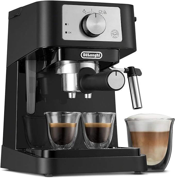 De'Longhi Stilosa Manual Espresso Machine, Latte & Cappuccino Maker, 15 Bar Pump Pressure + Milk ... | Amazon (US)