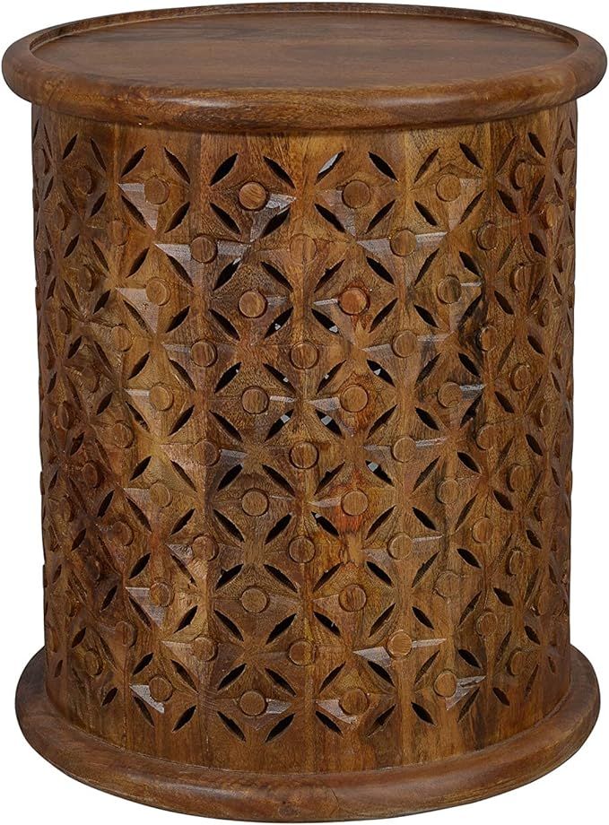 Jofran Decker Small Mango Wood Drum End Table | Amazon (US)
