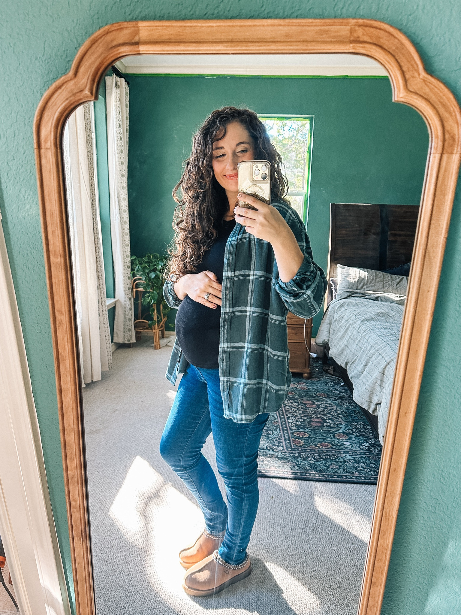 Comfy, cozy, and bump-friendly—this is my go-to outfit for fall! 🍂 Maternity jeans that actually fit, a soft flannel, and the coziest slippers for chasing the kiddos around the house. Linking all my outfit details on LTK—perfect for moms-to-be or anyone who loves staying comfortable and stylish. 💚

#LTKMom #LTKFamily #MaternityStyle #CozyFallOutfits #BumpStyle #FallFashion #PregnancyOutfits

#LTKFamily #LTKBump #LTKStyleTip