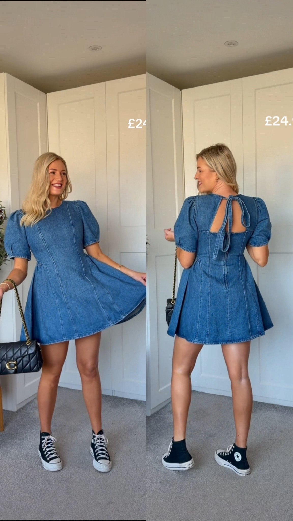 £24.99 denim dress! Free NDD until 9pm tonight xx 

Hm, hm new in, spring outfit 

#LTKspring #LTKuk