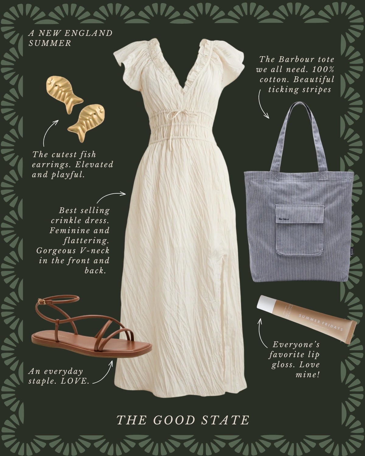 A New England Summer🦞 Save up to 54% today! 

This collection is for all the girlies living their best life as the summertime sunshine warms their face and the sea breeze blows through their hair. This is for the ones dreaming of evening strolls on Nantucket’s cobblestone roads and endless hydrangeas all around. For the ladies who love all things gingham, a lightweight sweater and all the classic stripes. For the ones who enjoy sailing in Newport, a picnic on the Cape Cod seashore and happy hour in Martha’s Vineyard. This collection is for you🦞 ⚓️ 🧺

Ootd, outfit idea, style tip, classic style, timeless style striped sweater, quince, J.Crew, J.Crew, factory, target, target fashion, target style, Walmart, Anthropologie, Anthro, Madewell, white dress, spring dress, summer dress, spring fashion, summer fashion, vacation, outfit, Memorial Day sale, Memorial Day, outfit, Fourth of July, outfit, red, white, and blue outfit, gingham dress, quilt dress, organic skin, care, pearl, jewelry, Abercrombie, and Fitch, Tuckernuck, Madewell, H&M, Amazon, Amazon style, farmers market outfit, sissy light hat, dolce vita, women’s shoes, raffia bags, wedding guest dress, graduation dress, wedding guest, Lauren England, the good state

#LTKStyleTip #LTKFindsUnder100 #LTKSaleAlert