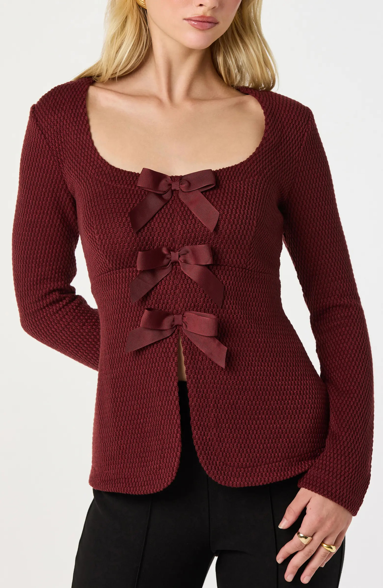 Split Front Bow Top | Nordstrom