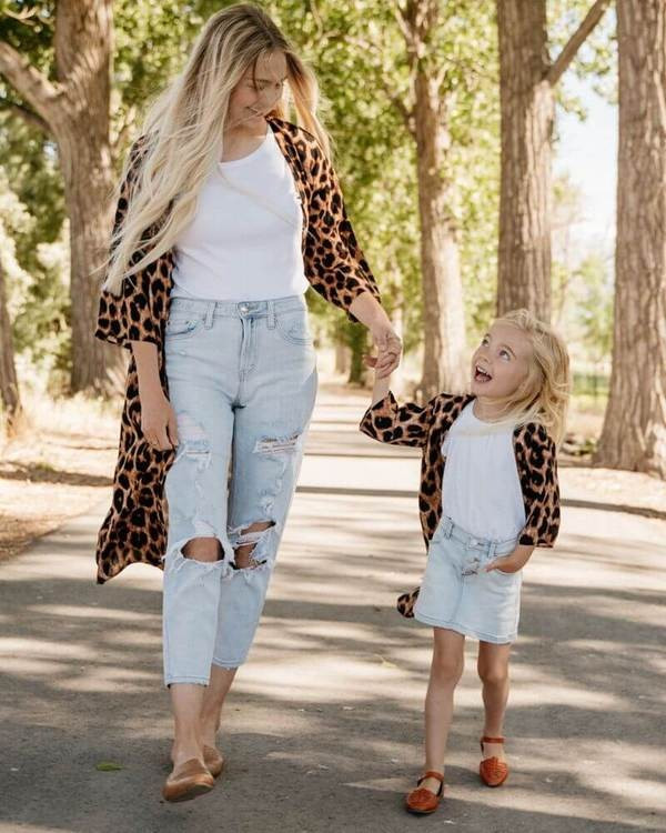Mommy & Me Duster Kimono - Leopard | Bailey's Blossoms