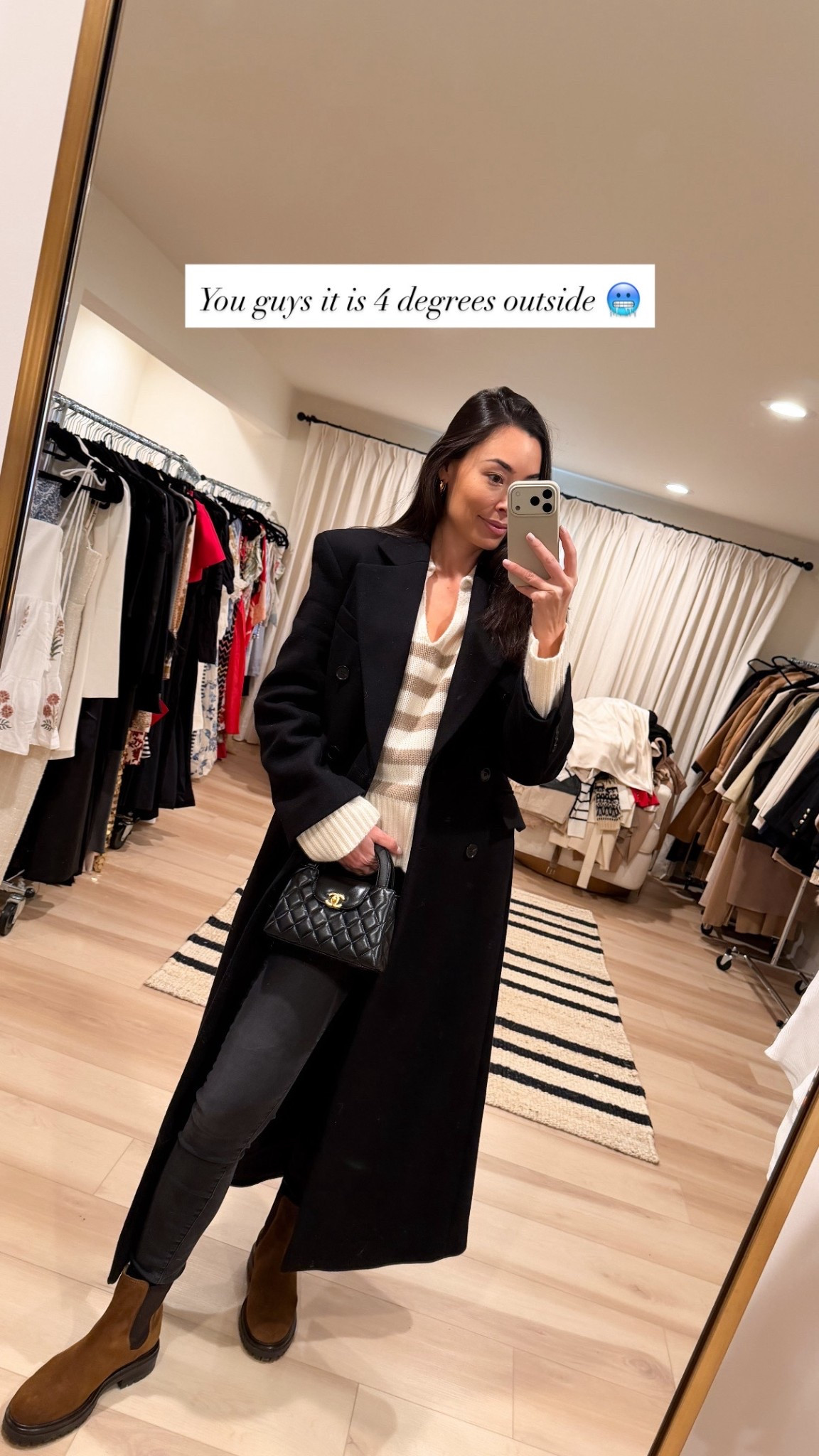 Winter outfit, black coat, snow boots, winter boots, Chanel bag. 

#LTKootd #LTKTravel #LTKSeasonal