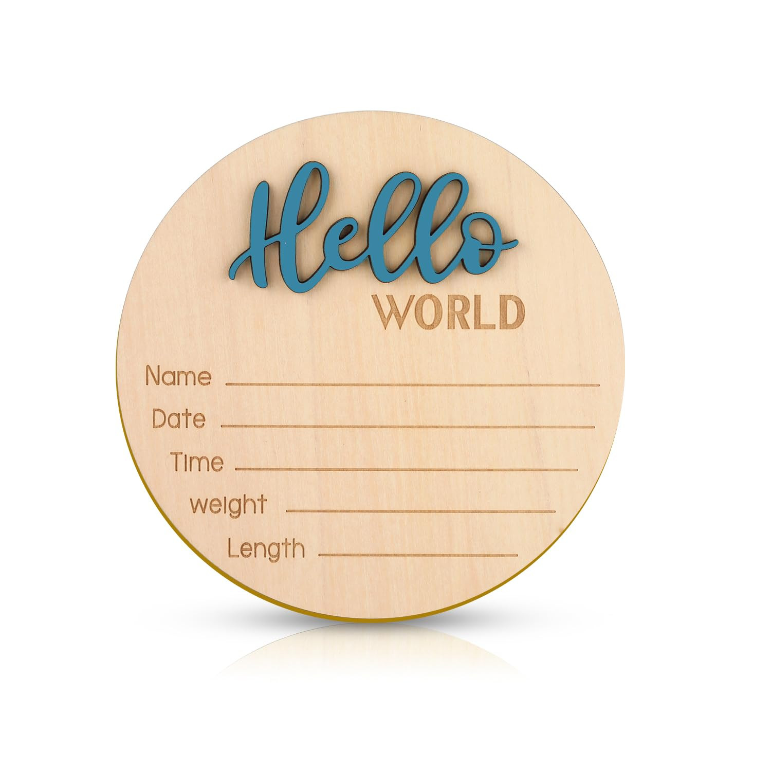 Baby Announcement Sign, 5.9 Inch Wooden Hello World Newborn Welcome Sign Birth Baby Name Plaques ... | Amazon (CA)