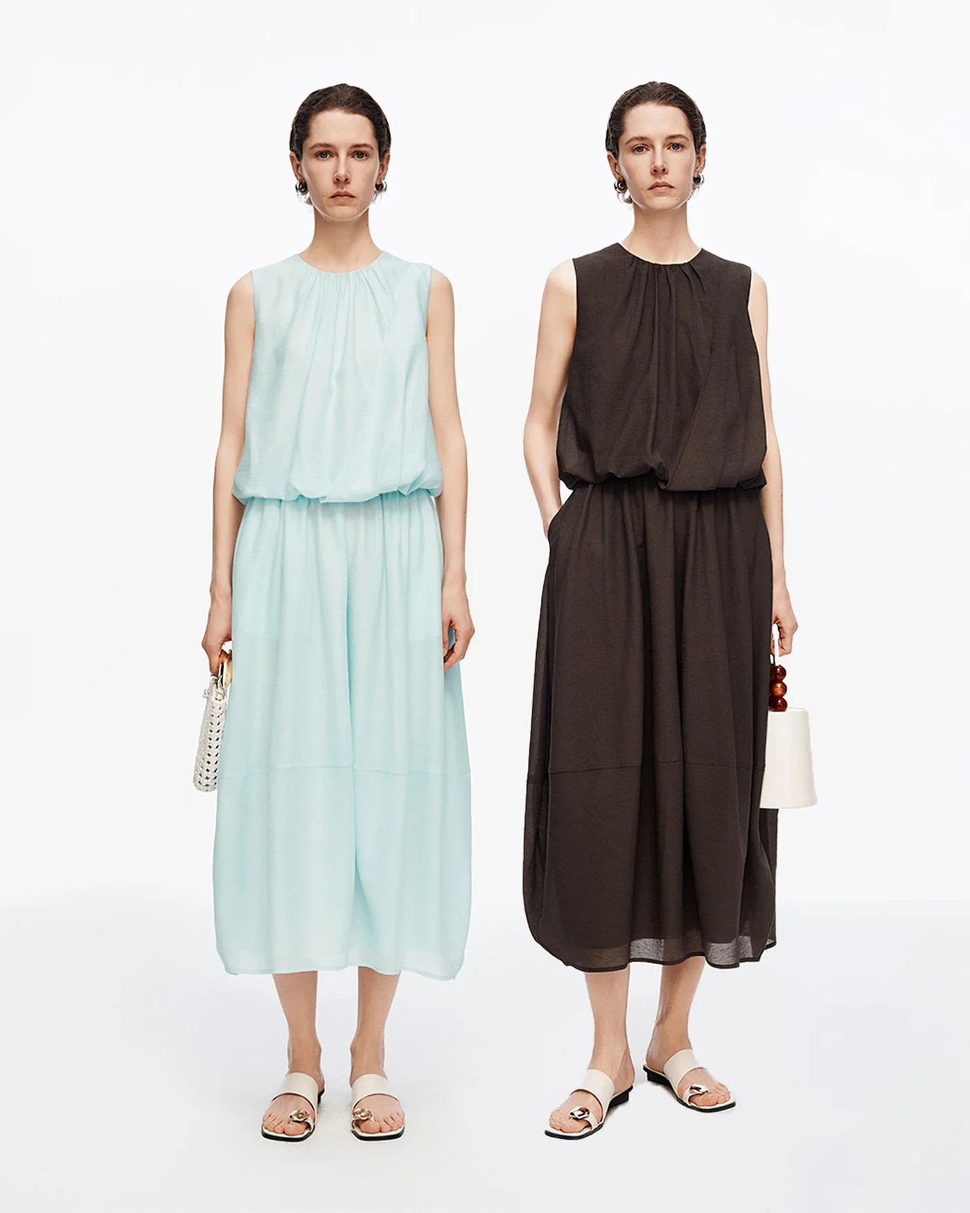 Acetate-blend cocoon-style top and skirt | SELFWHO