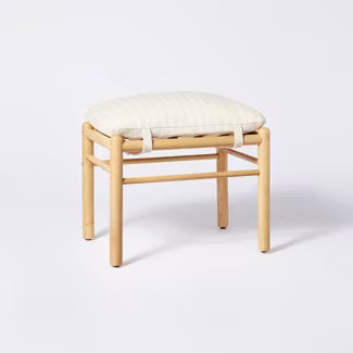 Emery Wood and Upholstered Ottoman with Straps - Threshold™ designed with Studio McGee | Target