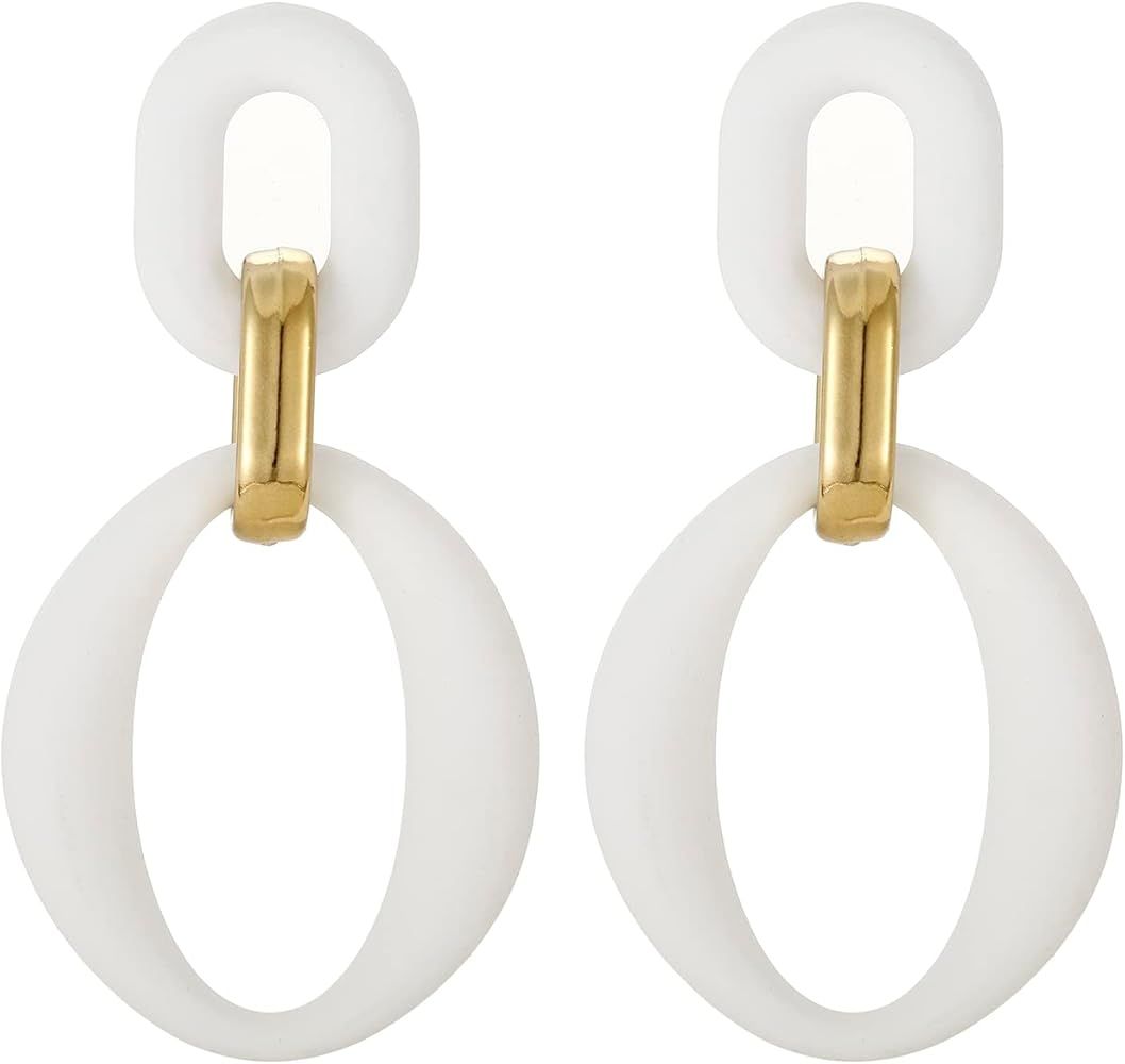 Acrylic Rectangle Earrings, Fashion Acrylic Square/Oval/Hoop Statement Drop Earrings for Women gi... | Amazon (US)