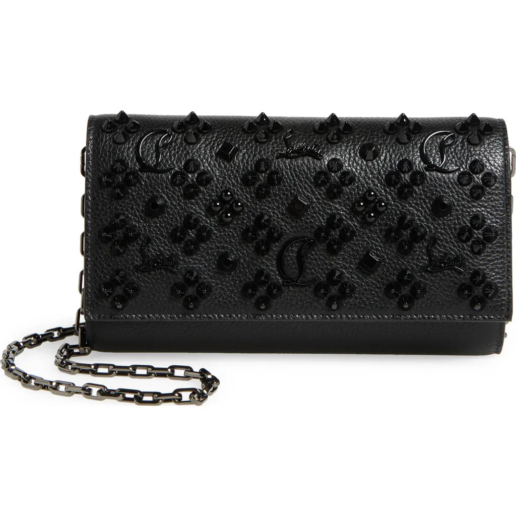 Christian Louboutin Paloma Leather Clutch in Black at Nordstrom | Nordstrom
