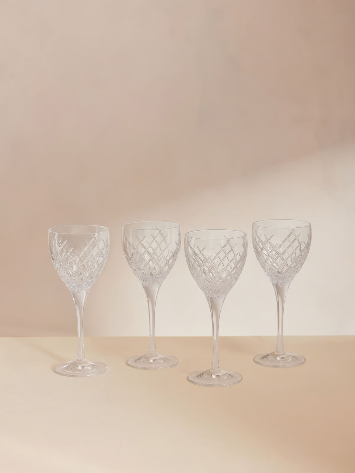 Barwell Cut Crystal White Wine Glass, Set of Four - Soho Home | Soho Home Ltd
