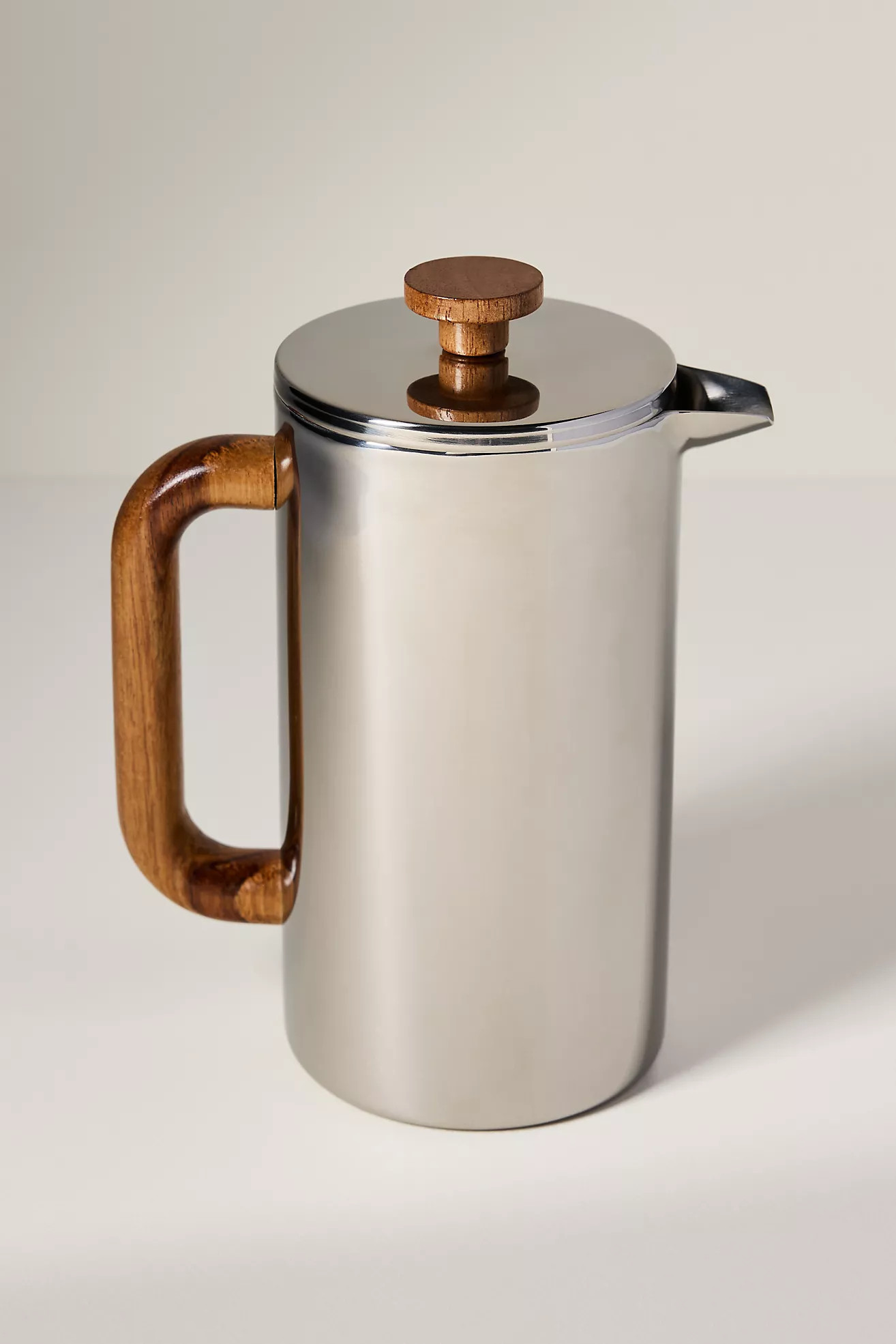 Oggi Stainless Steel & Wood French Press | Anthropologie (US)