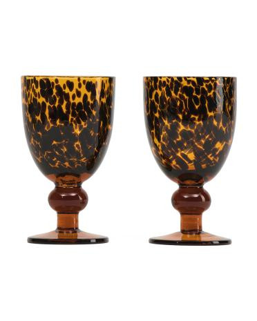 Set Of 2 Tortoise Juice Glasses | TJ Maxx