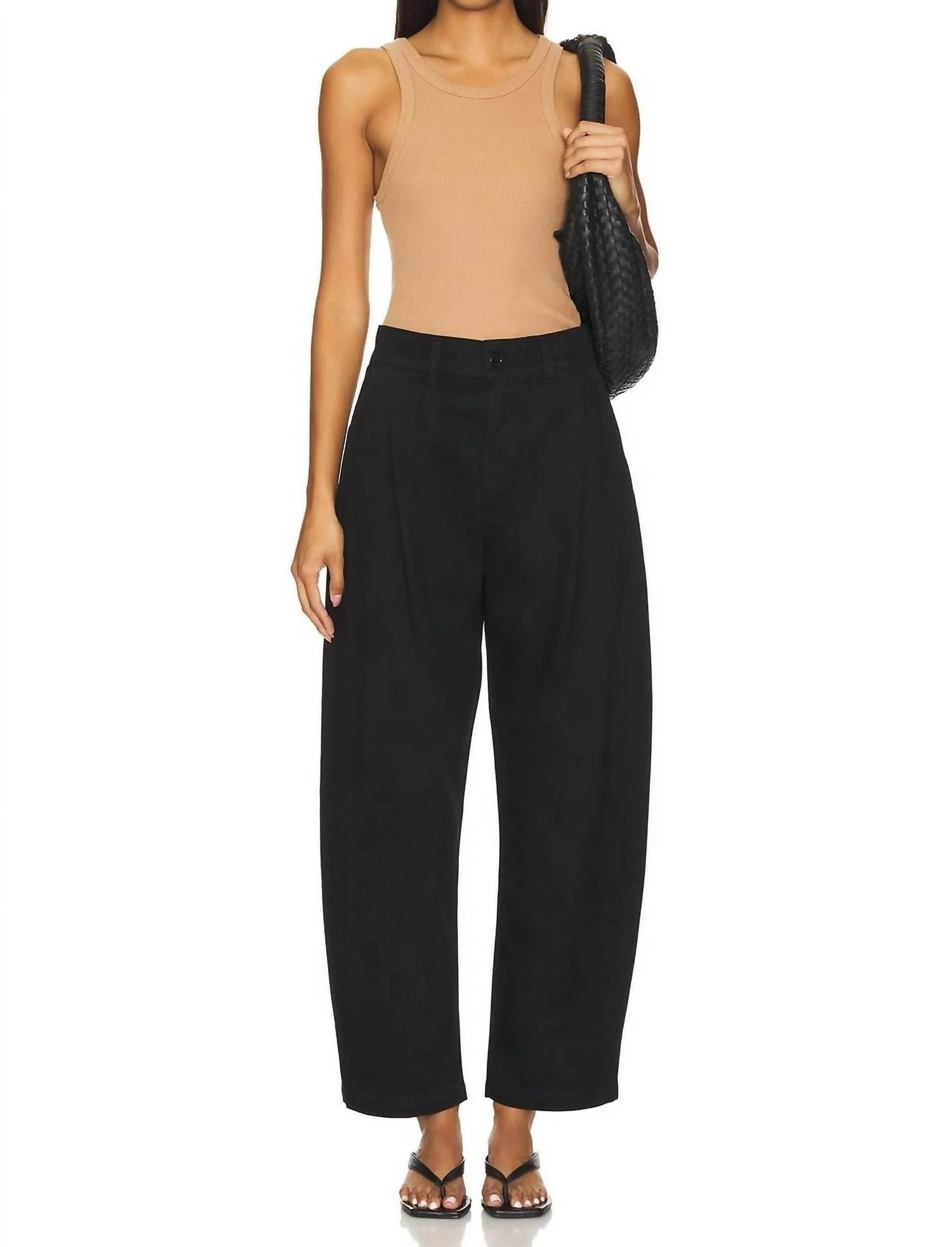 Danika Tapered Pleat Chino Pants In Black | Shop Simon
