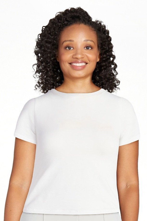 Scoop Women’s Stretch Cotton Blend Baby Tee with Short Sleeves, XS-XXL | Walmart (US)