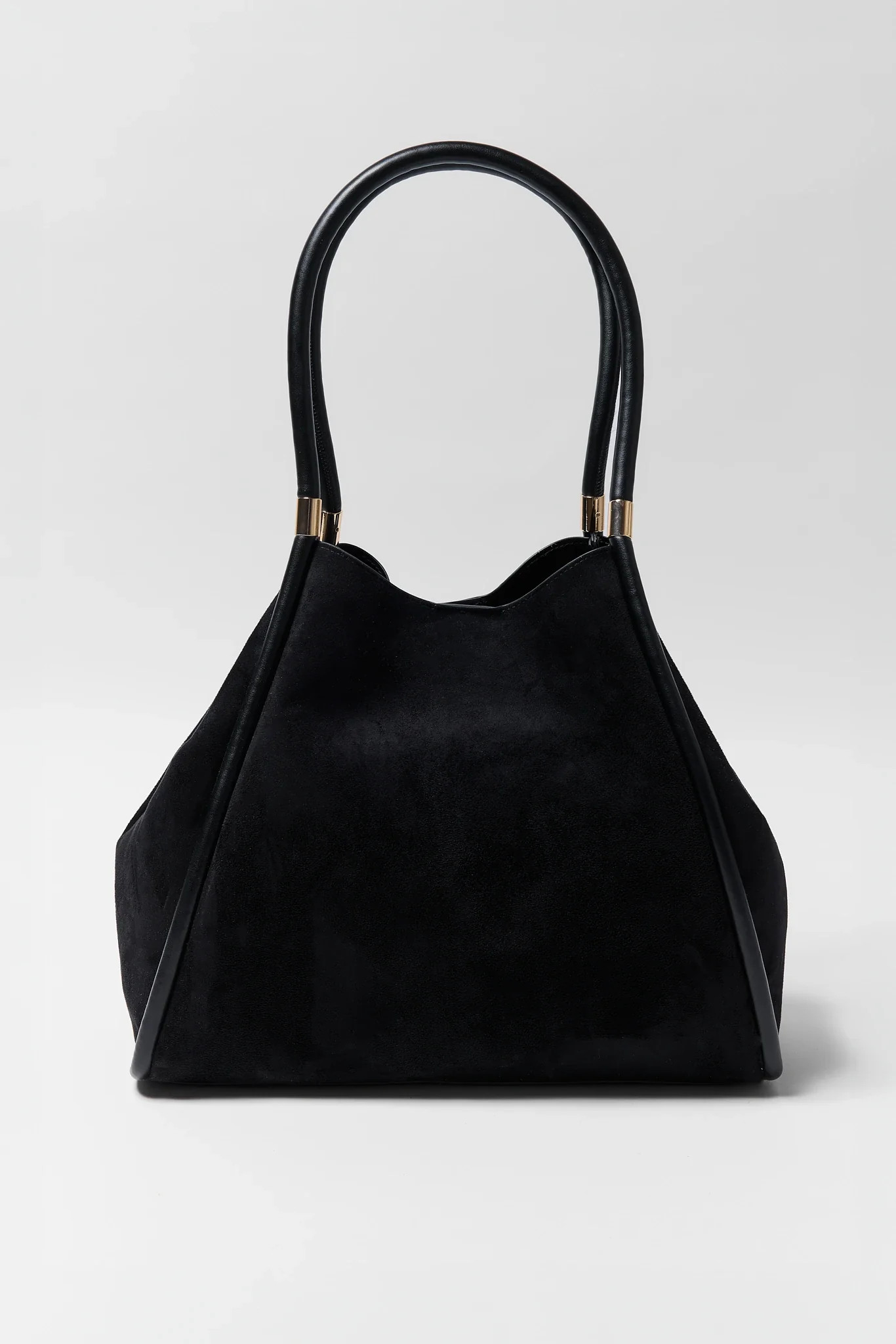 Black Faux Suede Shoulder Bag | Avara