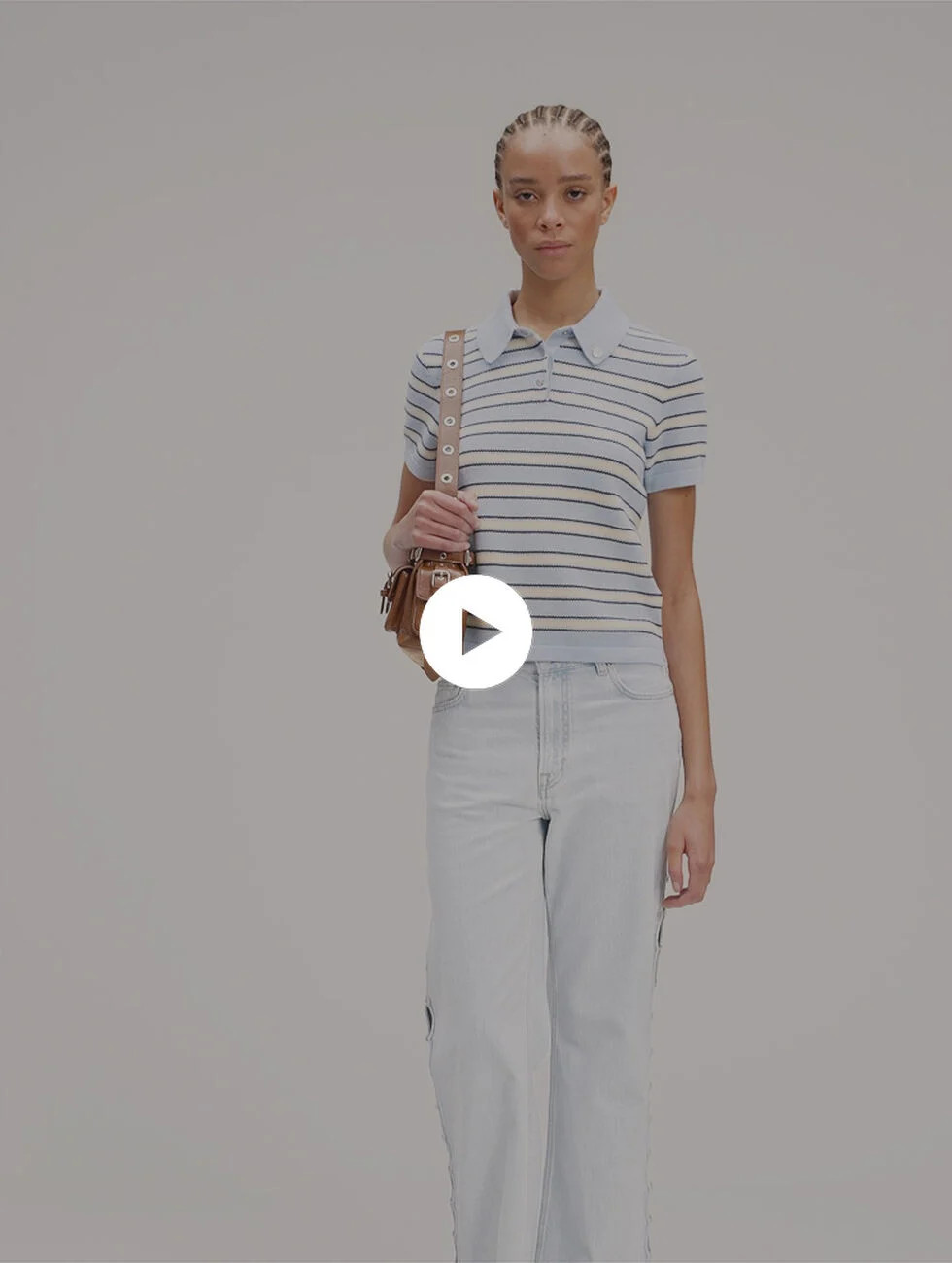 Striped knit polo short sleeve shirt | Maje US | Maje US