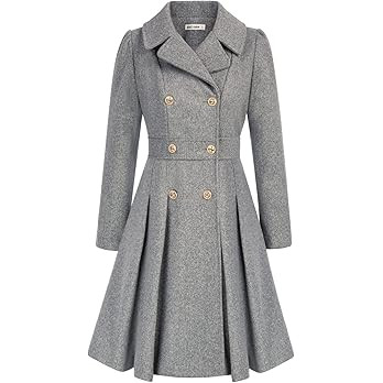GRACE KARIN 2024 Women's Fashion Trench Coat Notch Lapel Double Breasted Thick A Line Pea Coats J... | Amazon (US)