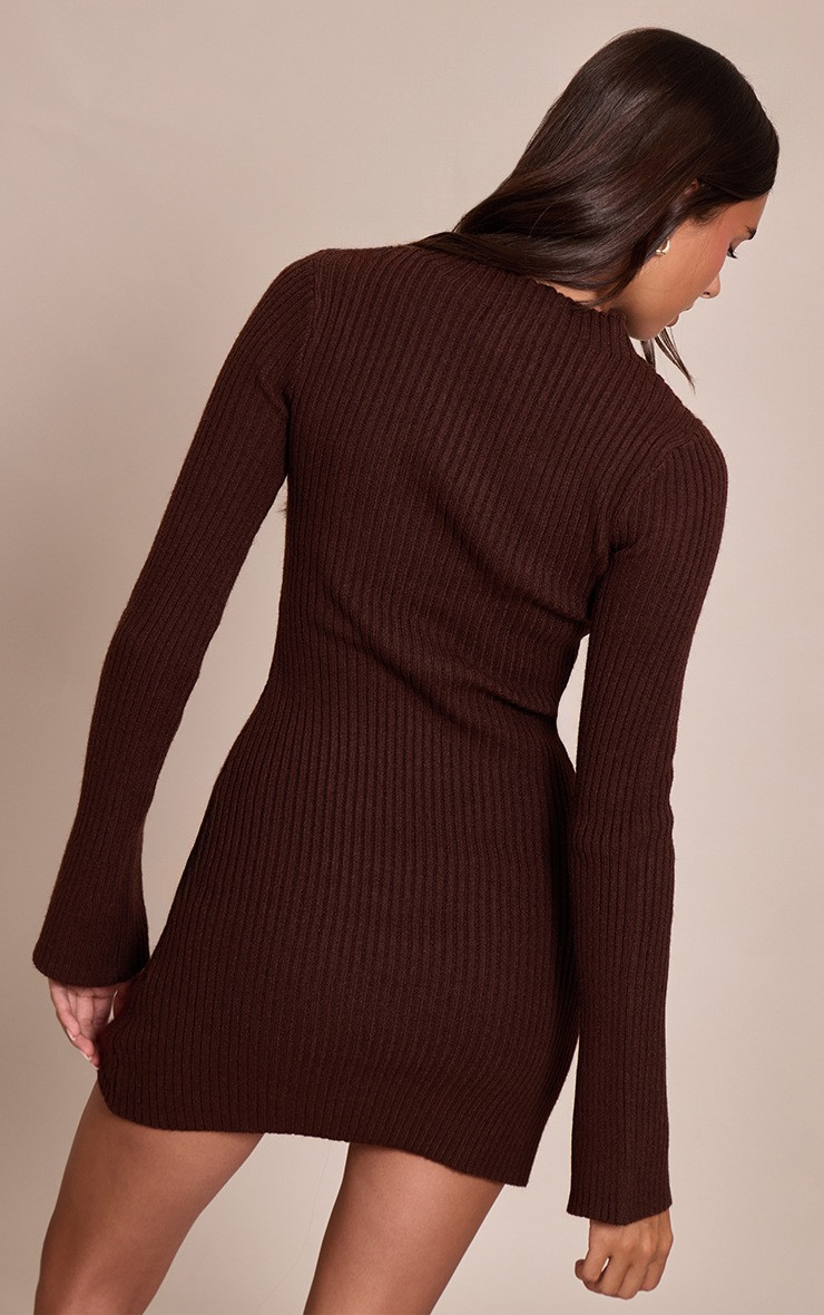 Chocolate Rib Knitted Dress | PrettyLittleThing UK